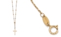 Macy's Tricolor Beaded Cross 17" Pendant Necklace in 14k Yellow, White & Rose Gold